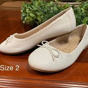 Cat & Jack Girls' White Sparkle Ballet Flats